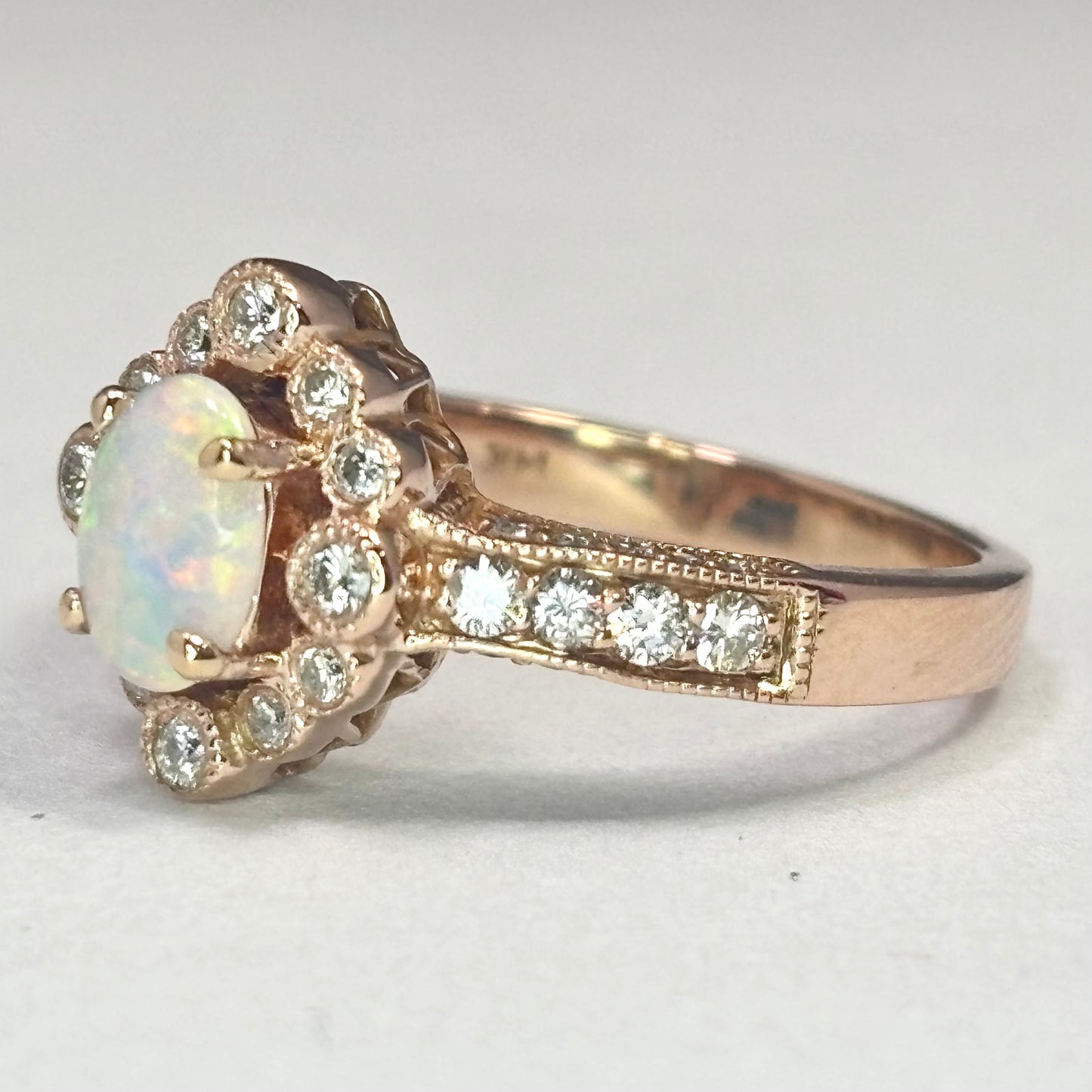 Opal and Diamond Rose Gold Ring 2800.00