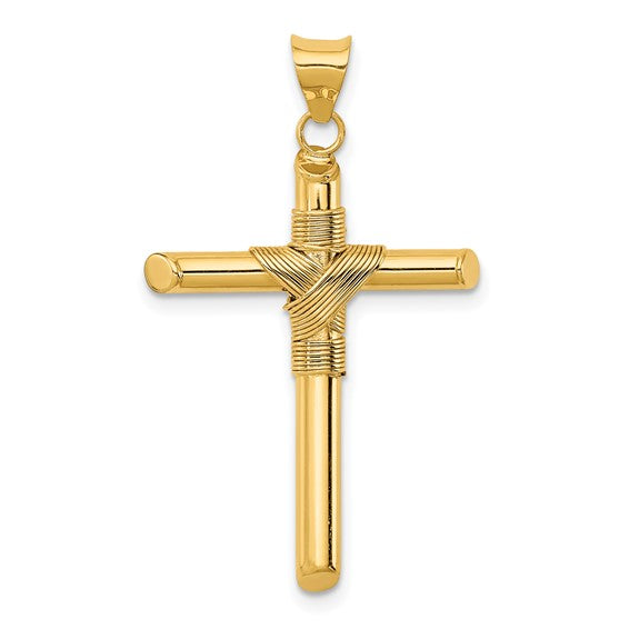 Polished Cross 14K w/ctr wrapped tube 319.00
