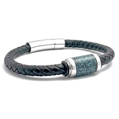 TURQUOISE Inlay & Leather Bracelet 8" 140.00