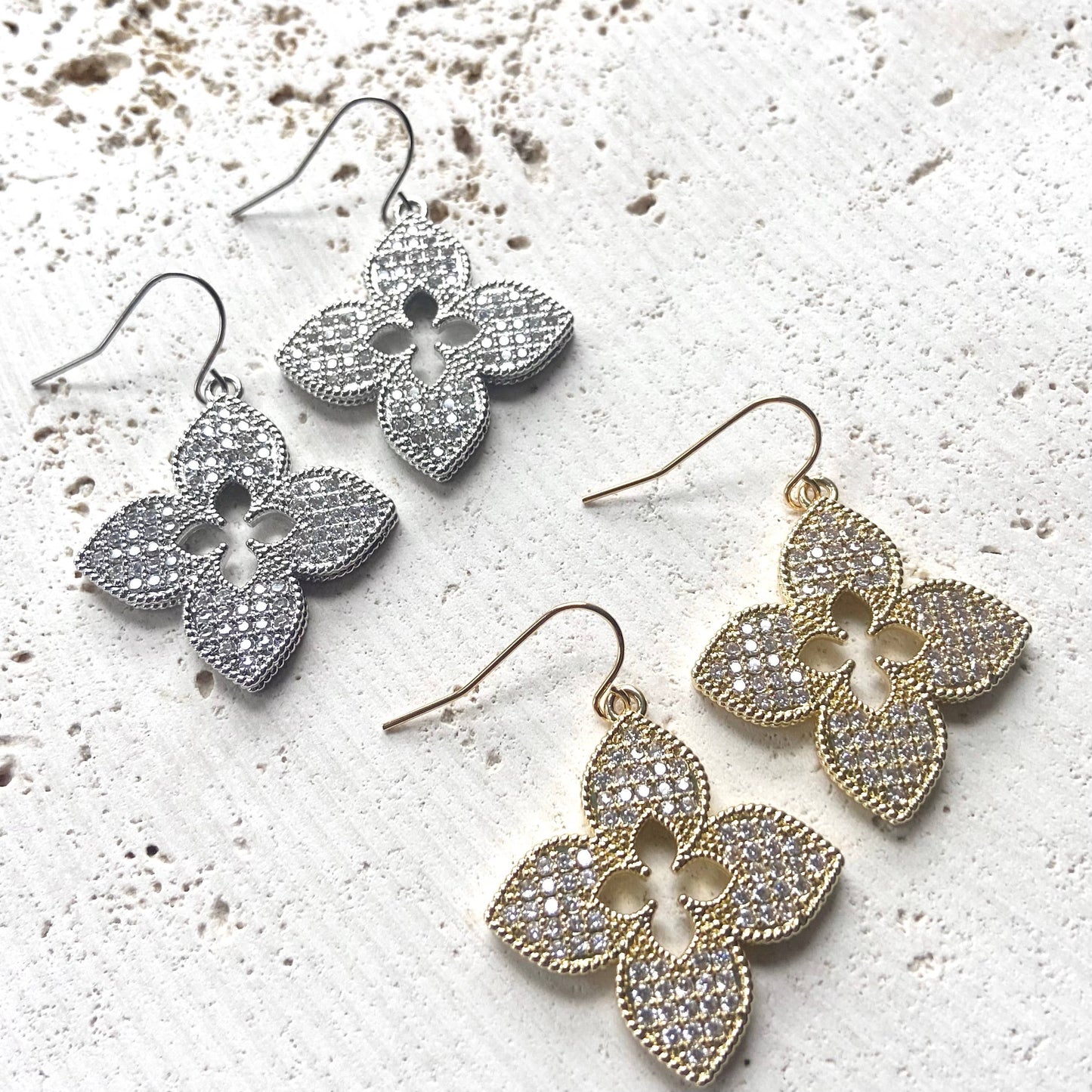VB&CO Designs Handmade Jewelry - Quatrefoil clover designer style jewelry boutique trendy : Gold