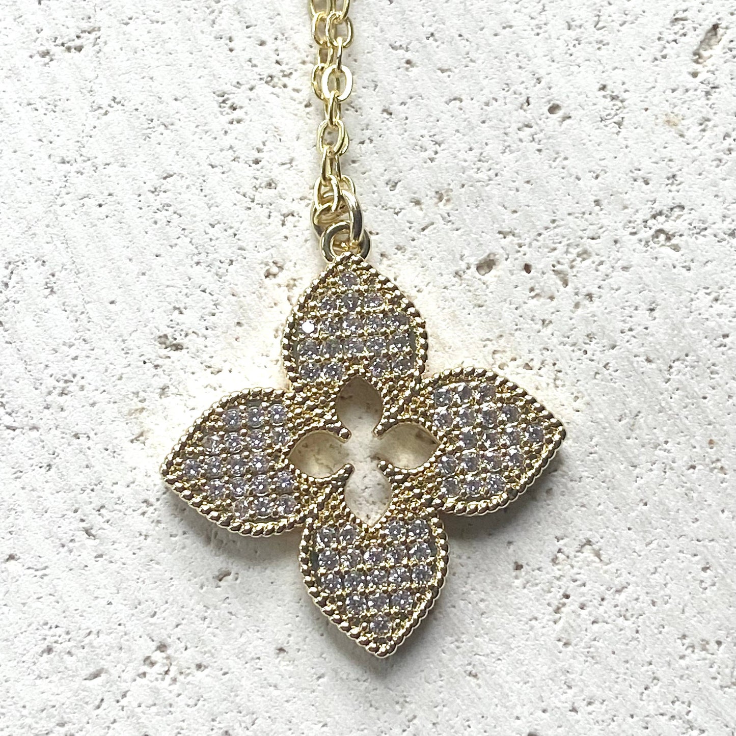 VB&CO Designs Handmade Jewelry - Quatrefoil clover designer trendy jewelry boutique style: Gold