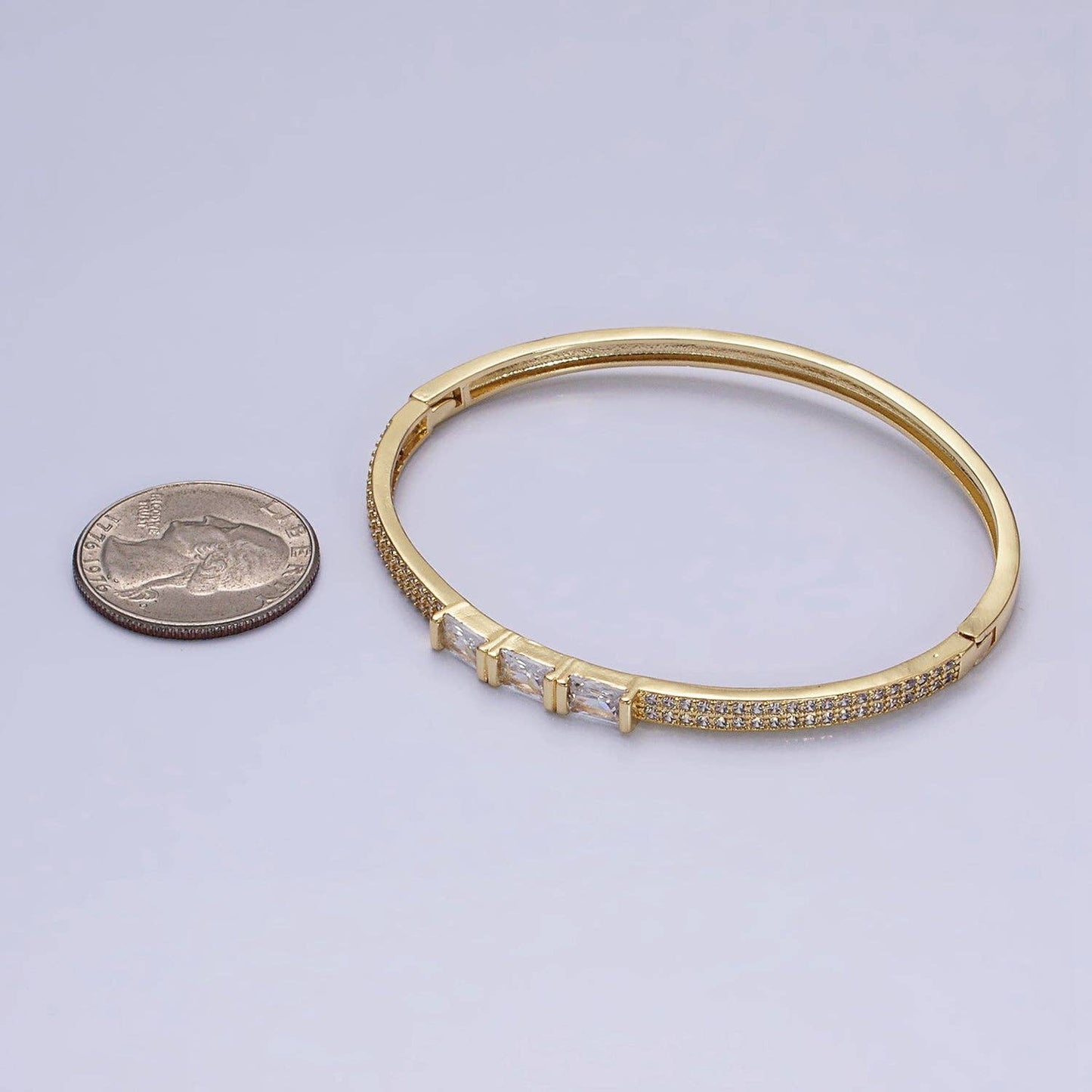 Triple Baguette CZ Hinge Bangle 105.00