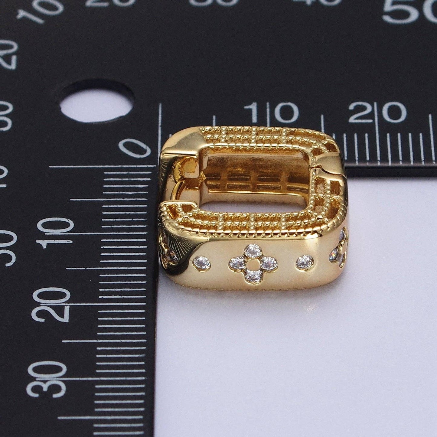 CZ Square Hoop Earrings 85.00