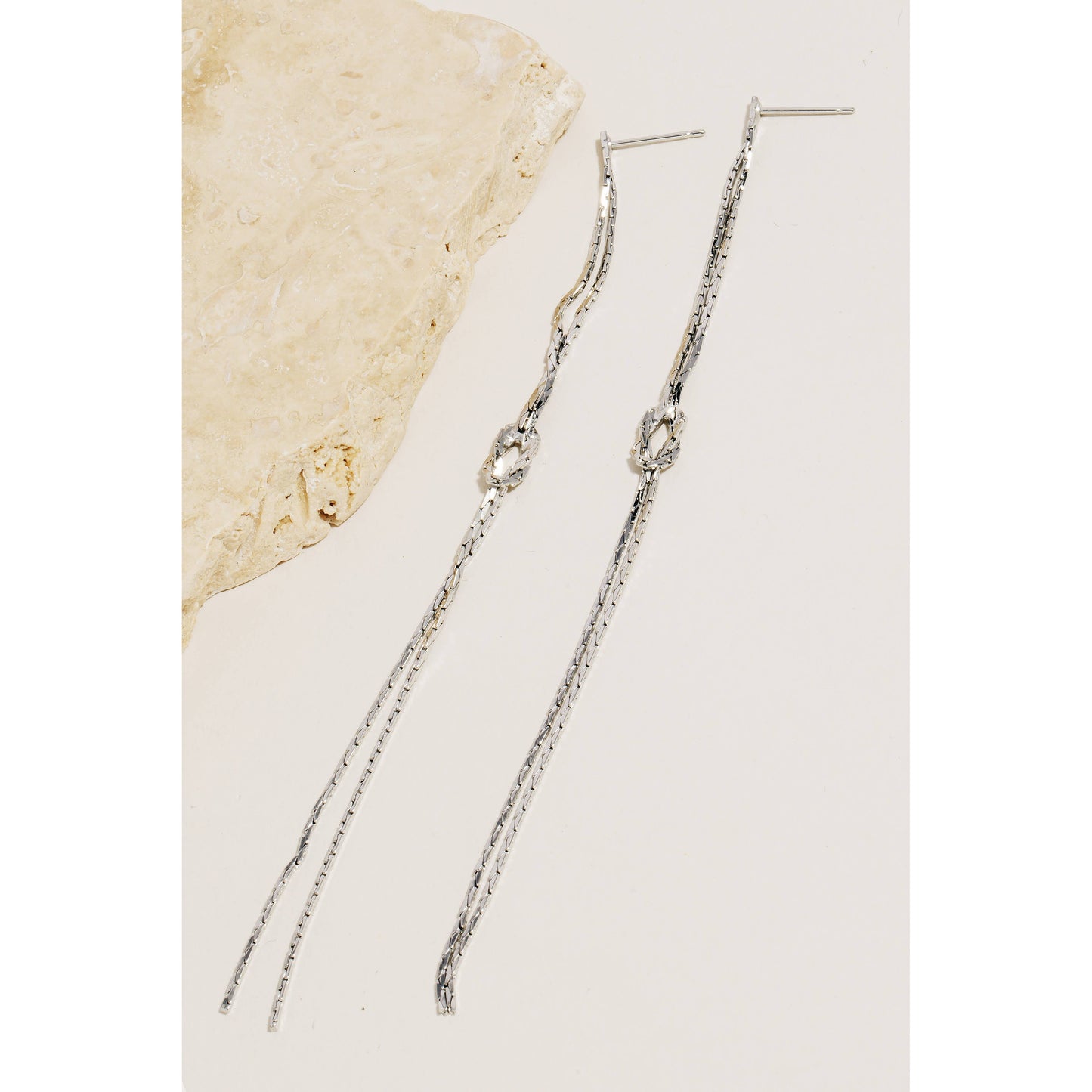 Anarchy Street - Thin Chain Knot Dangle Earrings: G