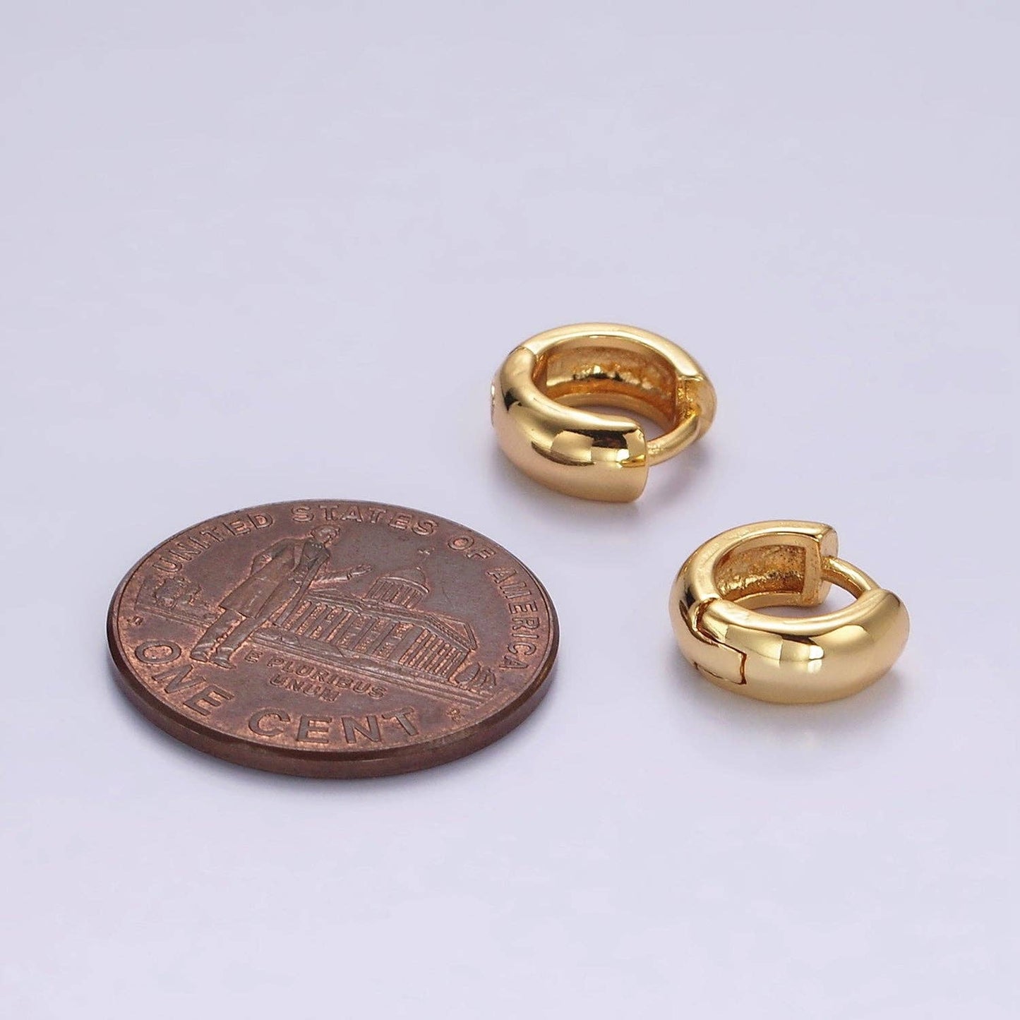 10mm Band Minimalist Cartilage Hoop Huggie Earrings 55.00