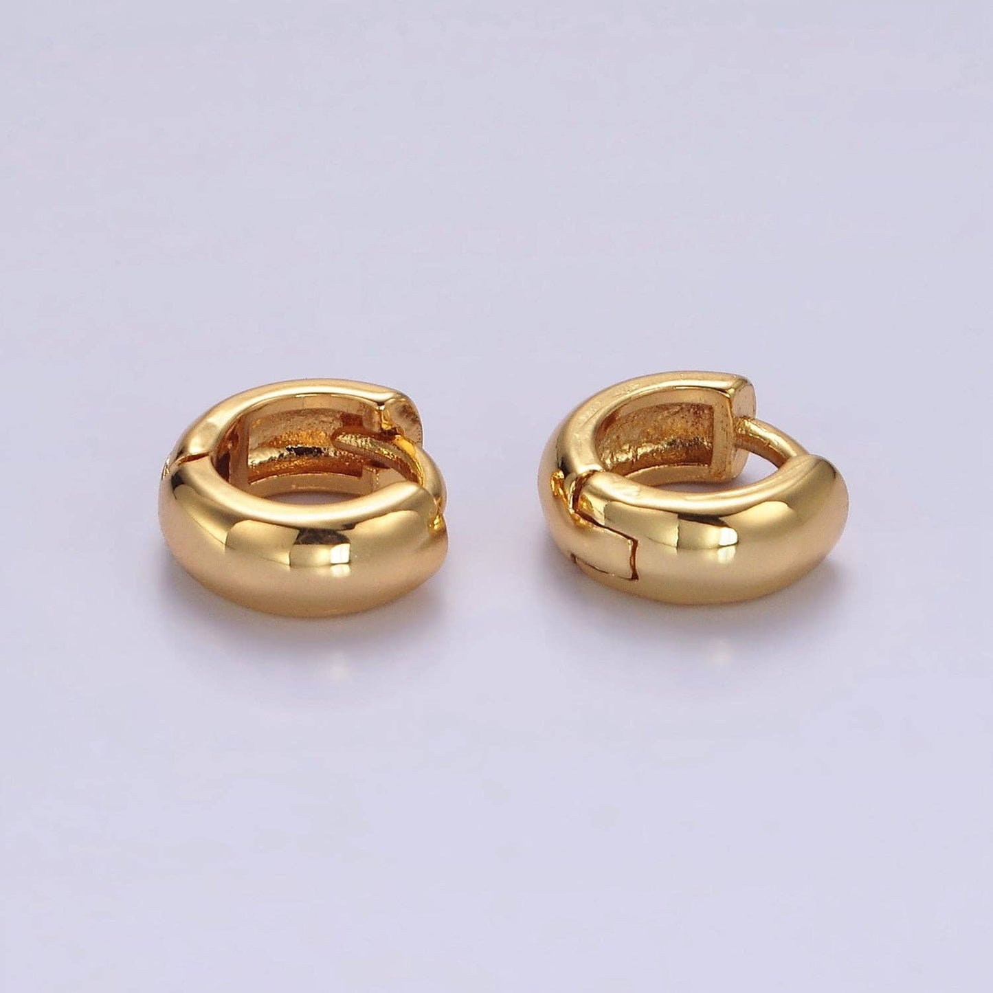 10mm Band Minimalist Cartilage Hoop Huggie Earrings 55.00