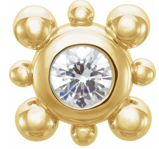 Bead Trimmed Stud Gold Earring 360.00