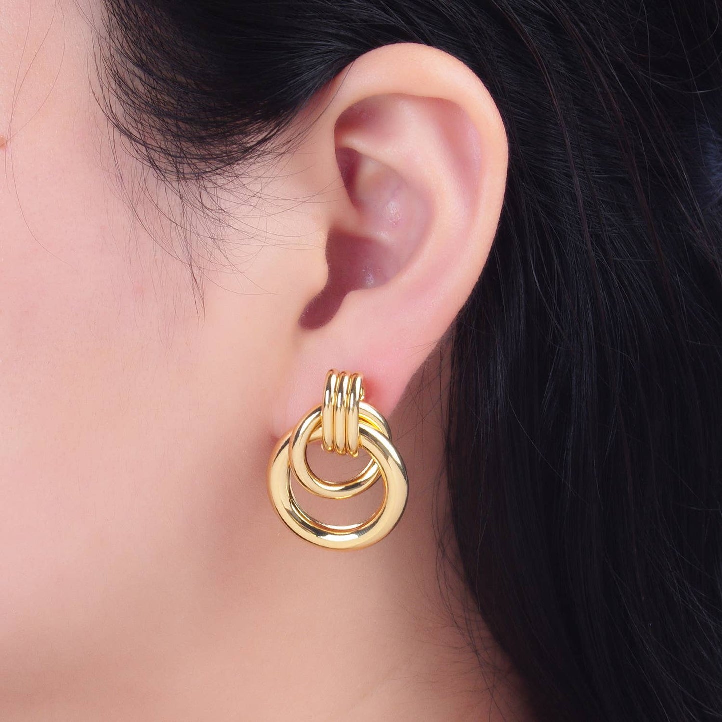 Double Hoop Stud Earrings 75.00