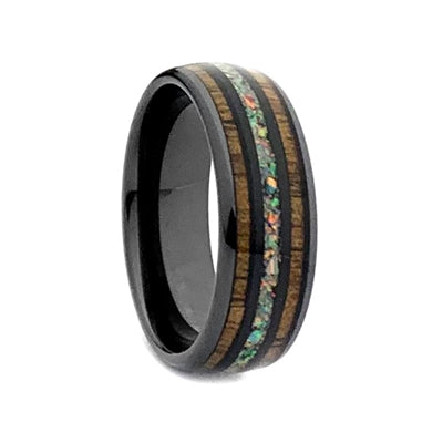 LIMITED EDITION Tennessee Whiskey with Crushed Opal 8mm Ring 180.00
