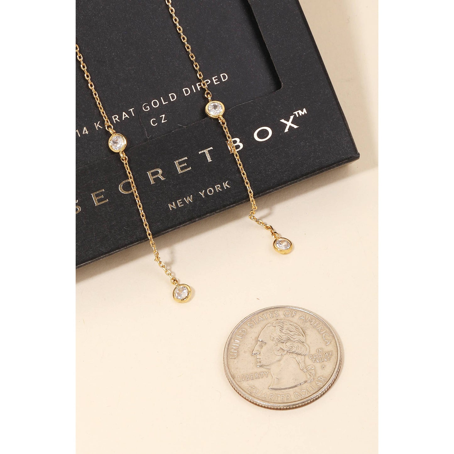 Anarchy Street - Secret Box Gold Dipped Chain Dangle Earrings: GD