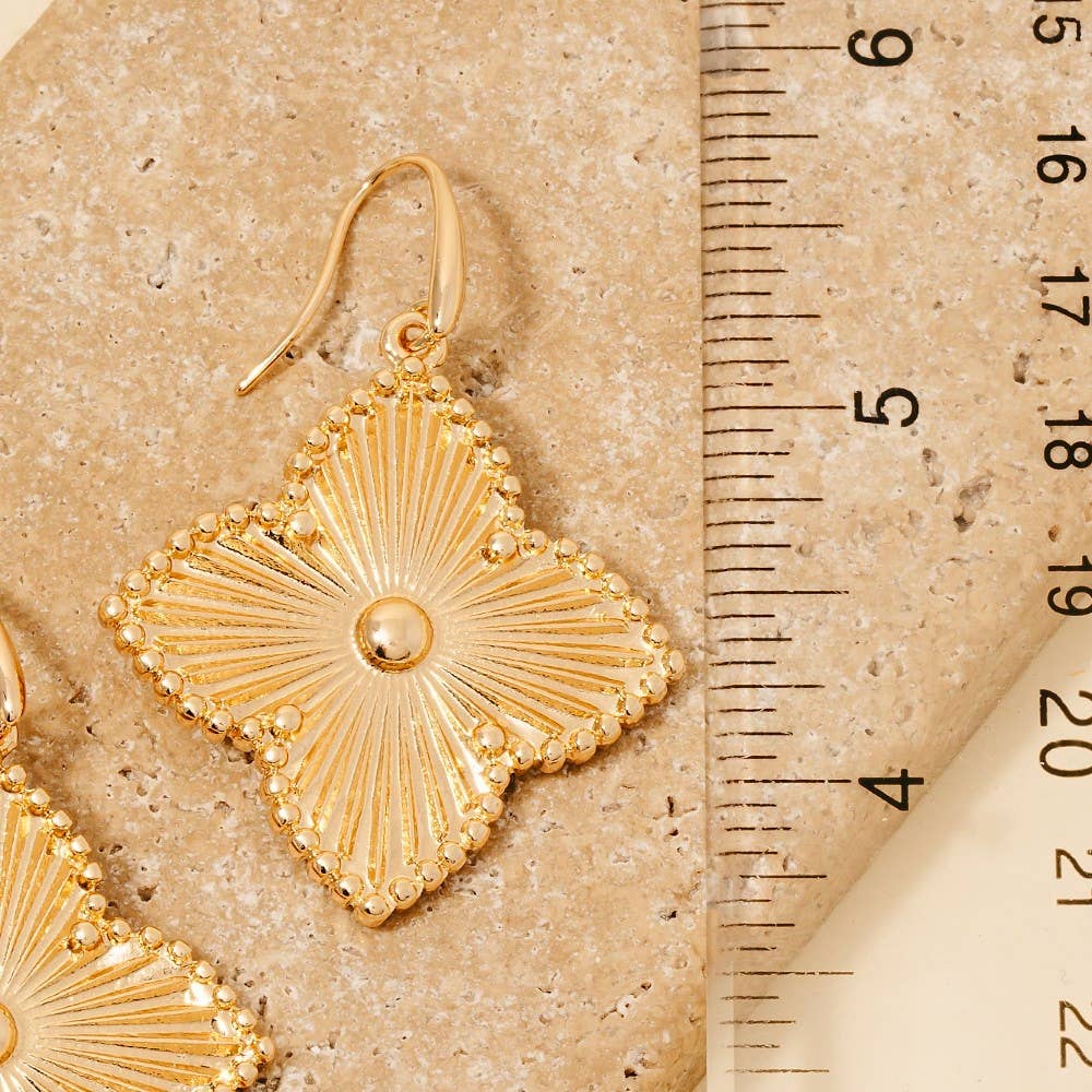 Anarchy Street - Ornate Clover Dangle Charm Earrings: GD