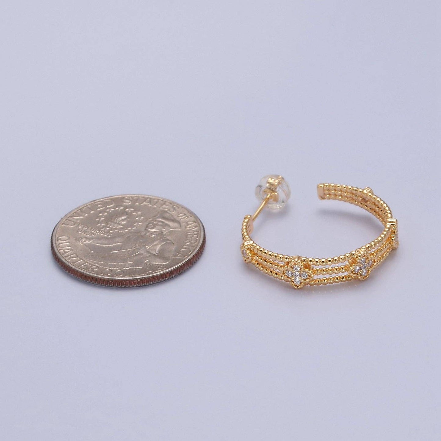 Clover CZ Hoop Earring 75.00