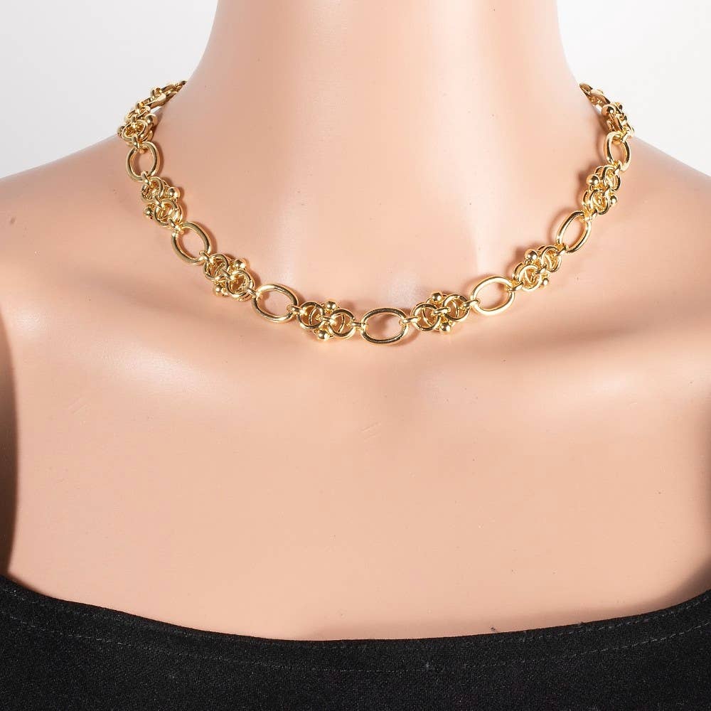 Anarchy Street - Intricate Layered Oval Chain Necklace: G