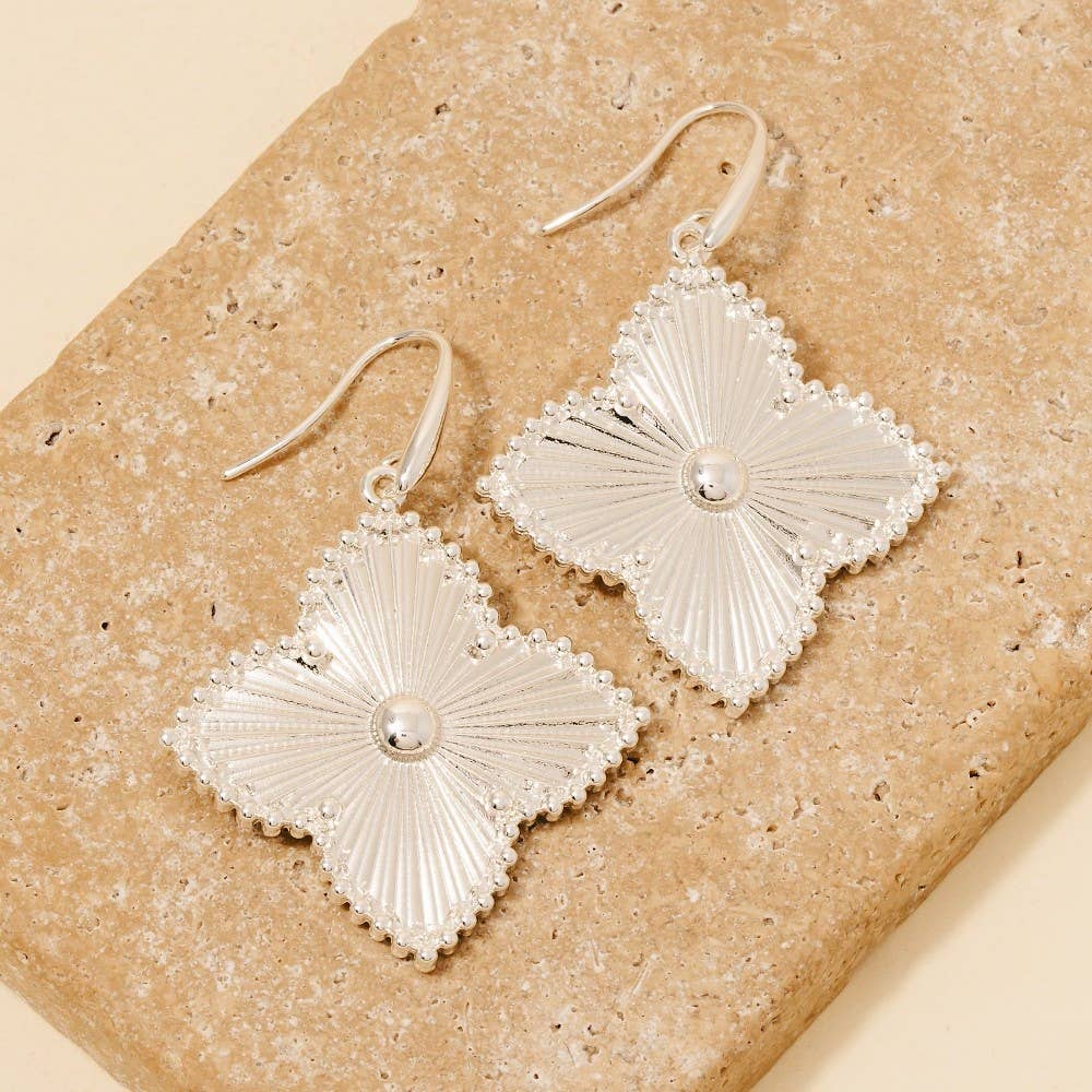 Anarchy Street - Ornate Clover Dangle Charm Earrings: GD
