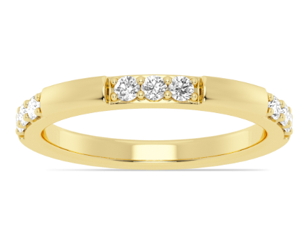 3 Row Diamond Yellow Gold Band 1865.00
