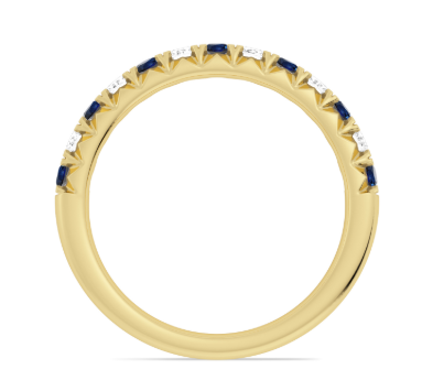 Alternating Diamond and Sapphire Yellow Gold Band 2650.00