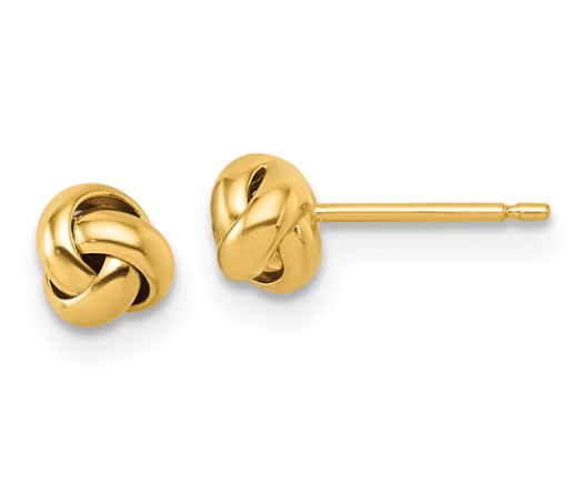 Yellow Gold Love Knot Stud Earring 300.00