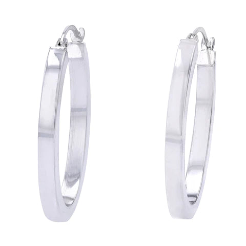 Gold Oval Hoop Earrings 1.25" 14ky 650.00