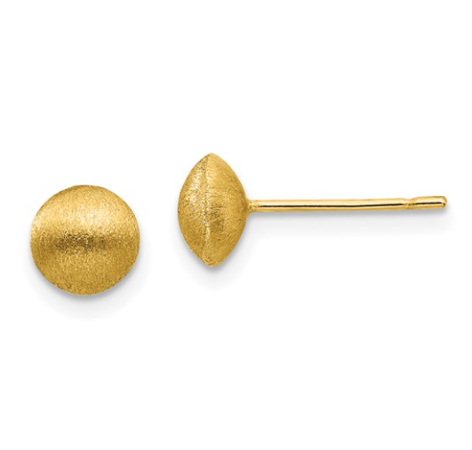 Satin Button Yellow Gold Stud Earrings 250.00