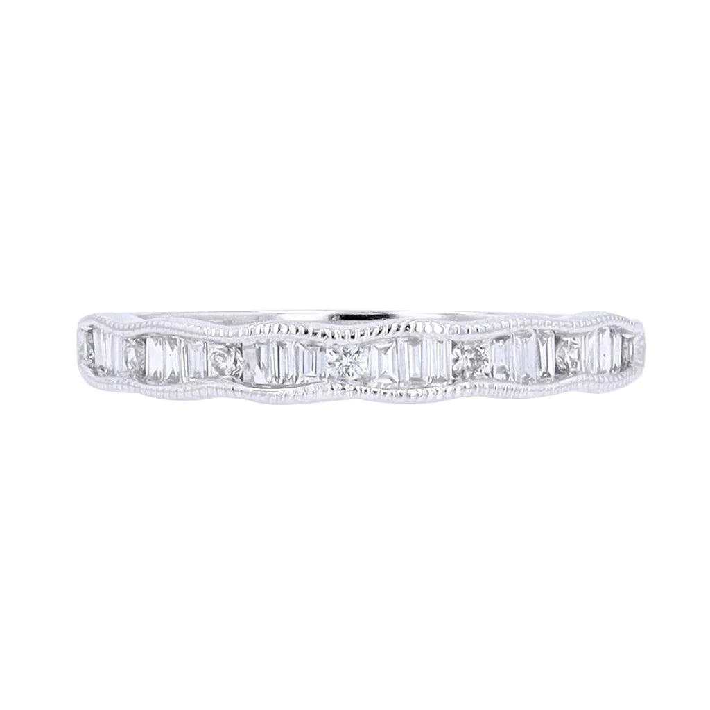 Diamond Baguette Scalloped Band 1/3ct 14kw 1075.00