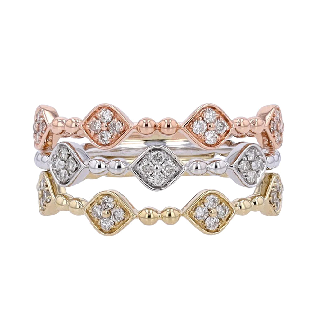 Tri-Color Diamond & 10k Gold Ring 1/3ct 2000.00