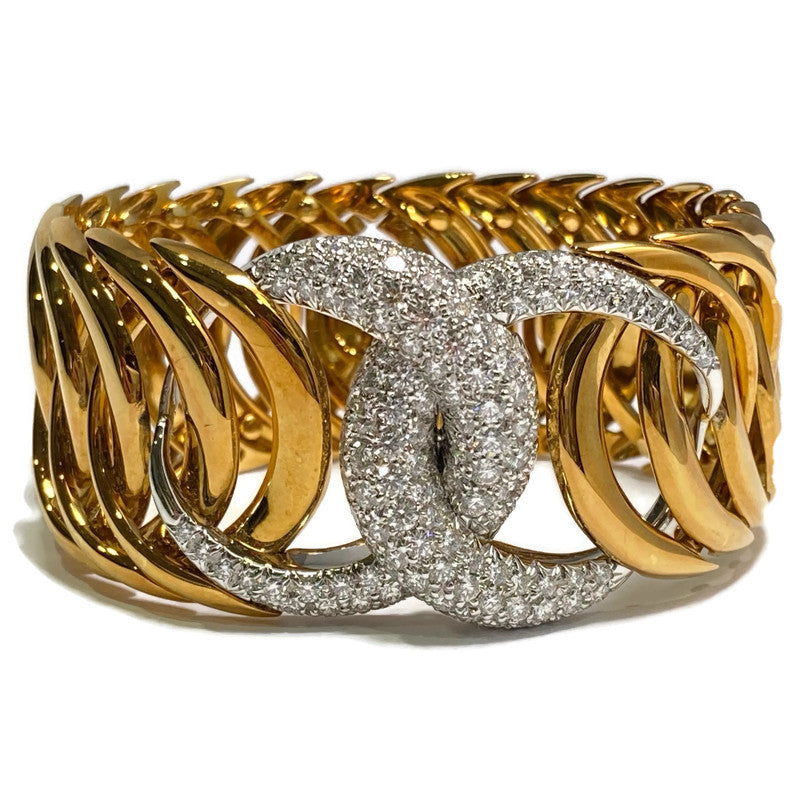 Verdura 18K Gold and Diamond Double Crescent Bracelet 68000.00