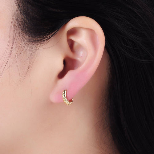 10mm Croissant Cartilage Hoop Huggie Earrings 60.00