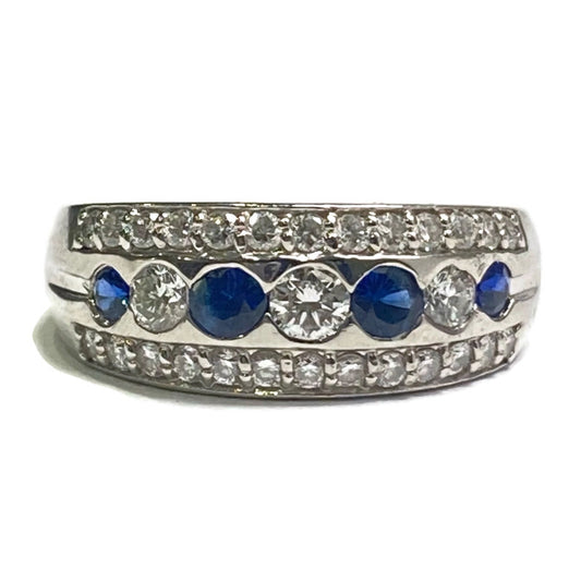 Diamond and Sapphire Ring Platinum 4070.00