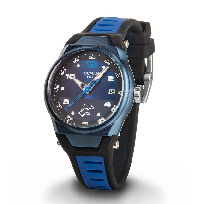 LOCMAN Mare 100MT Three Hands Auto S.S. Titanium PVD Blue 580.00