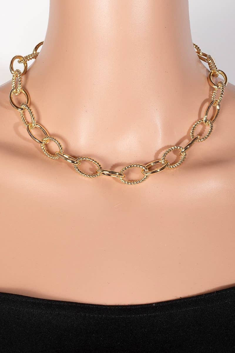 Anarchy Street - Mixed Oval Chain Link Necklace: G16