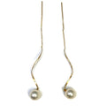 Yellow Gold and Pearl Dangle Threader Earring 1250.00