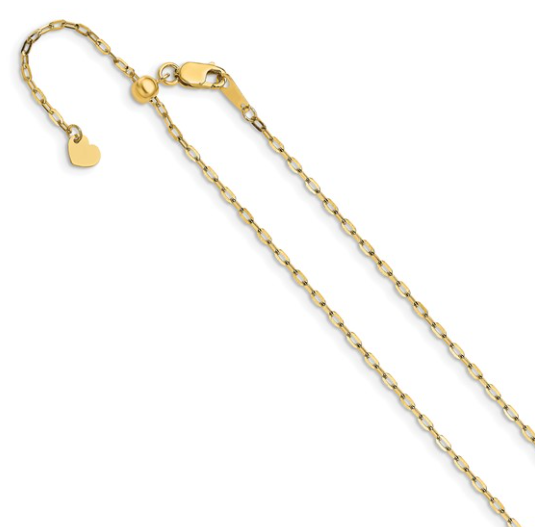 Flat Cable Chain 14K Adjustable 1.3mm 680.00