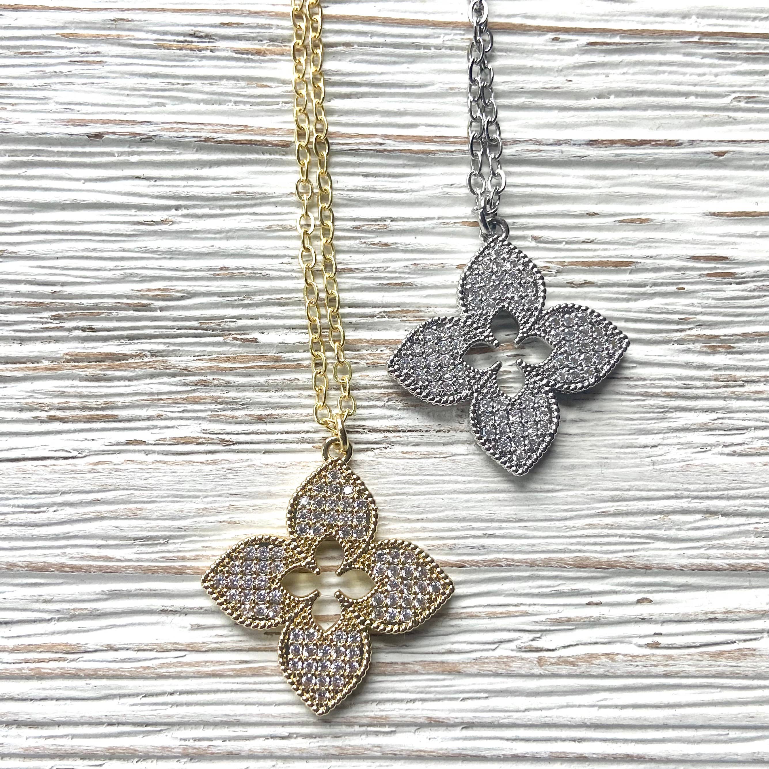 VB&CO Designs Handmade Jewelry - Quatrefoil clover designer trendy jewelry boutique style: Gold