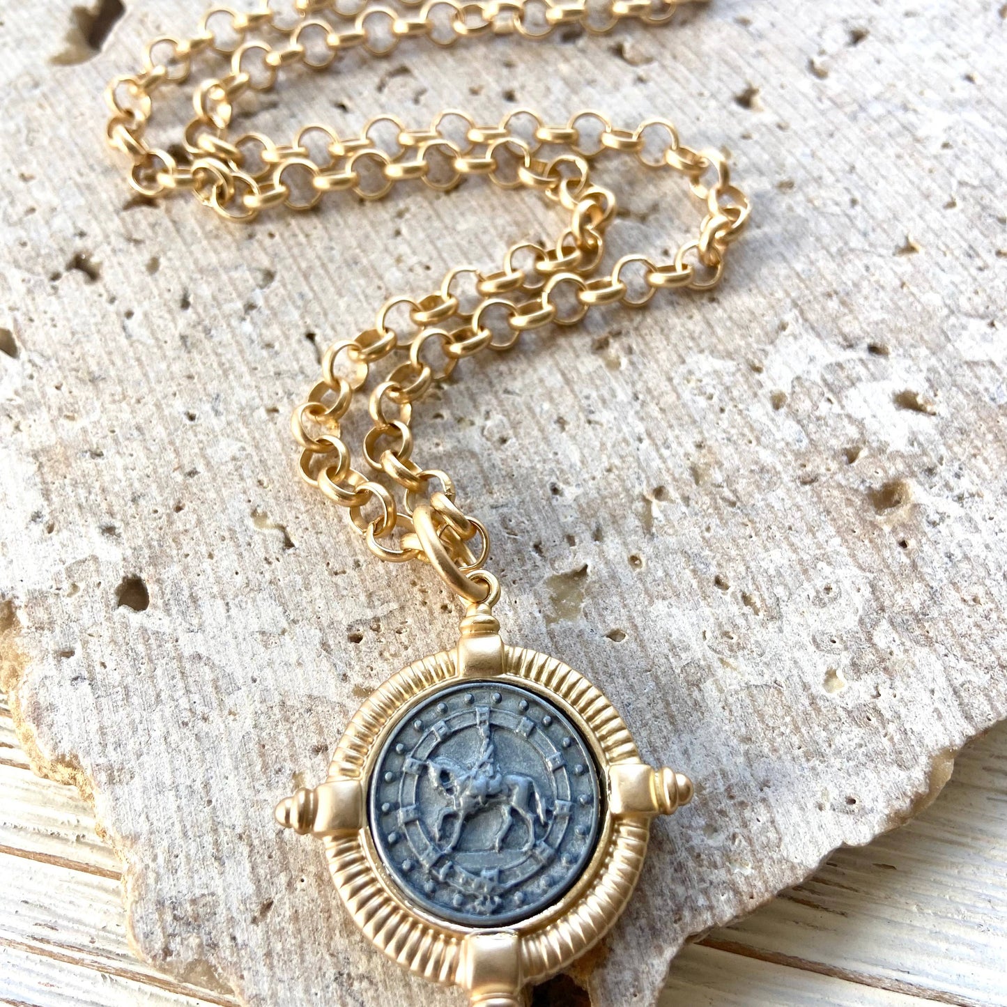 VB&CO Designs Handmade Jewelry - Horse equestrian jewelry coin necklace boutique ranch