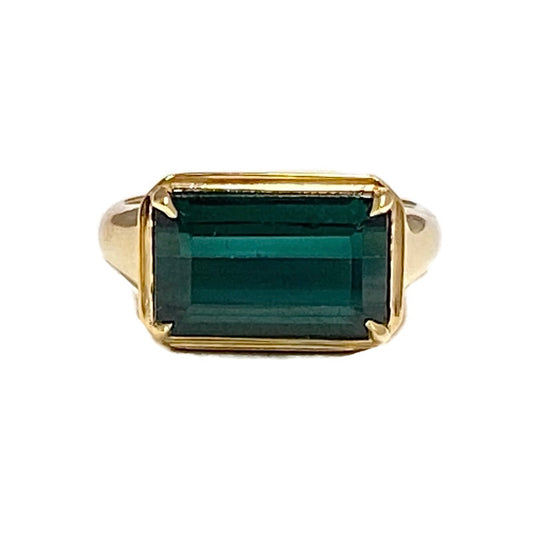 Green Tourmaline 18ky Laurel Ring 8360.00