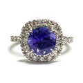 14K White Gold Tanzanite and Diamond Halo Ring 7500.00