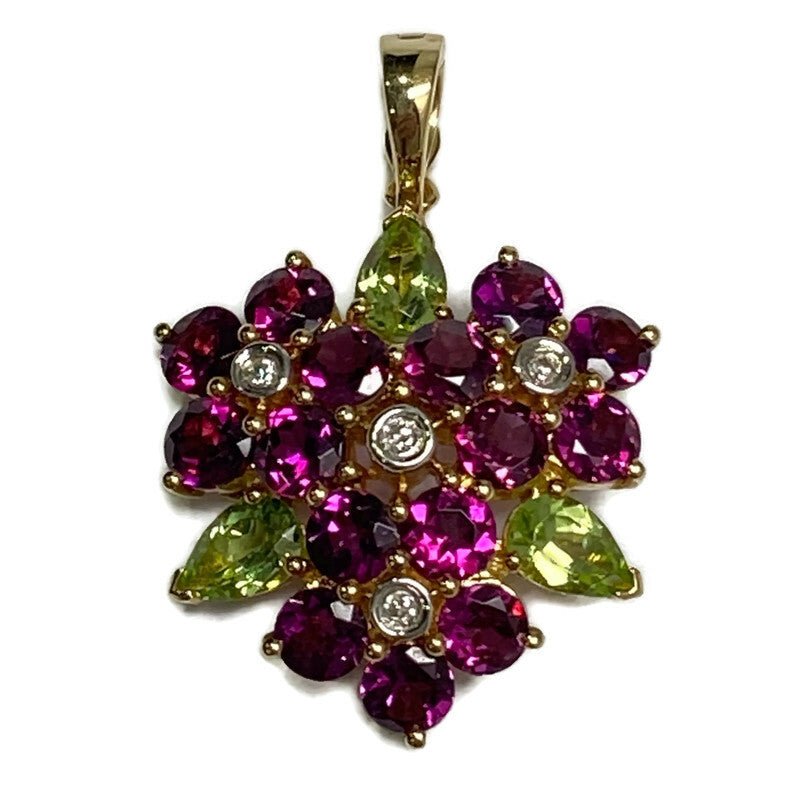 Diamond, Rhodolite Garnet & Peridot Pendant 650.00