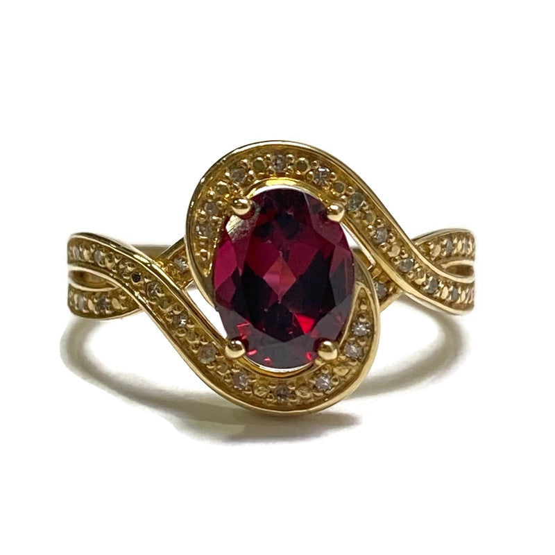 Diamond & Garnet Ring .84ct Dia 1.50ct G 695.00