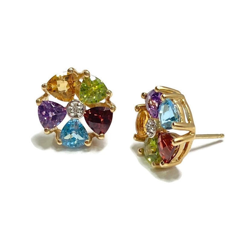 Diamond Multi-Gemstones Earrings YG 435.00