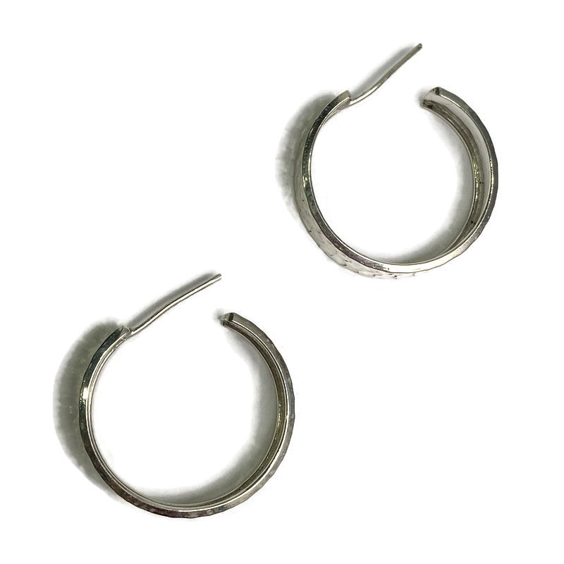 Hammered Silver J-Hoops 90.00