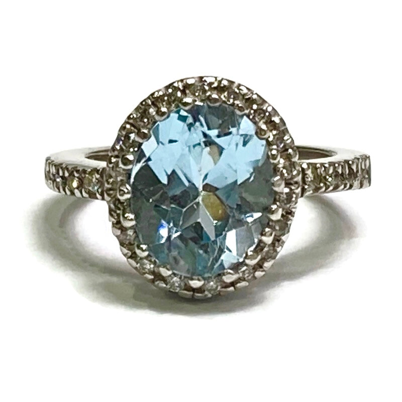 Diamond & Blue Topaz Ring 0.3ct Dia 2.7ct Topaz 18k White Gold 2495.00