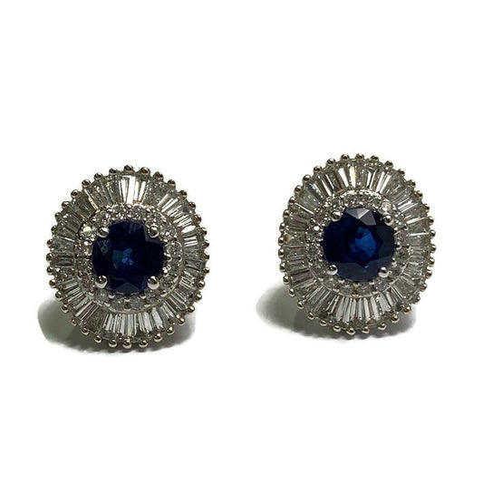 Diamond and Sapphire Earrings 14KW 5200.00