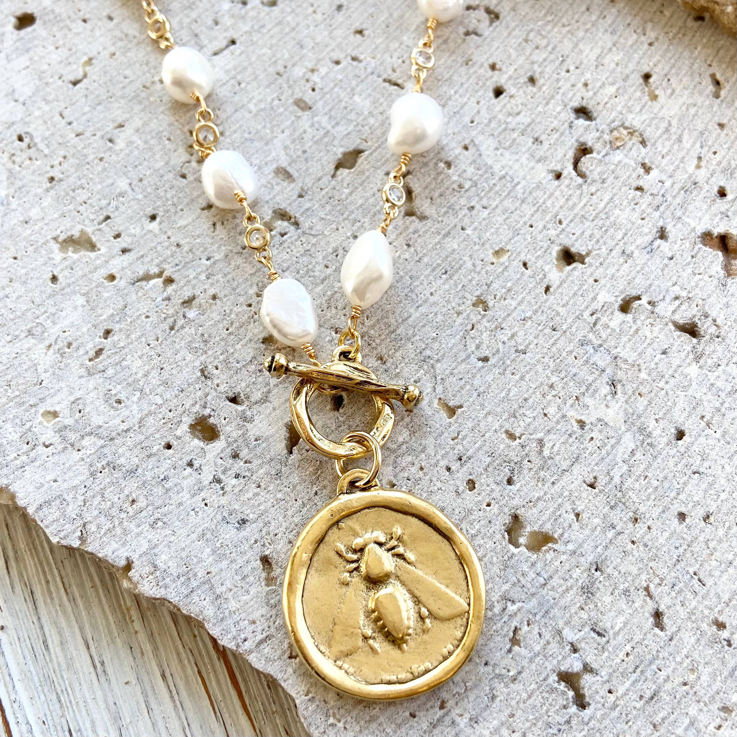 Queen Bee Pearl 17" Necklace 90.00