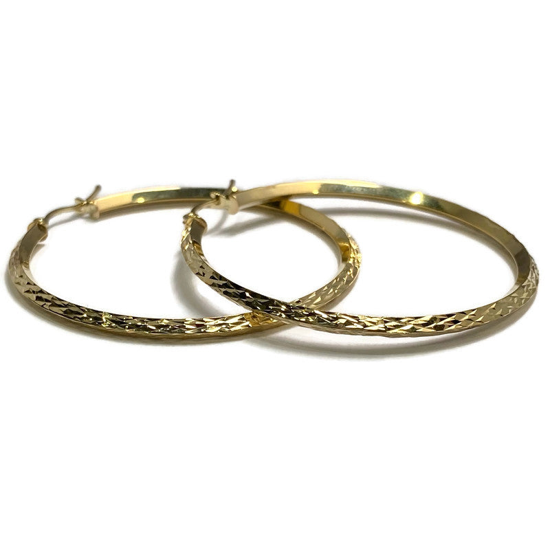 Yellow Gold Hoops Earrings 1.75" 14ky 475.00