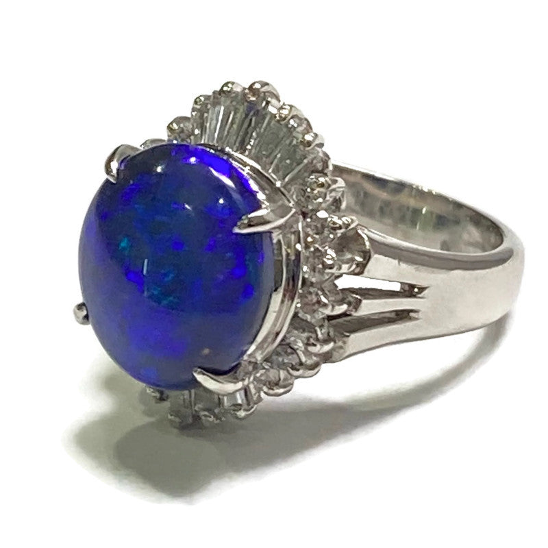 Vintage Black Australian Opal and Diamond Platinum Ring 2400.00