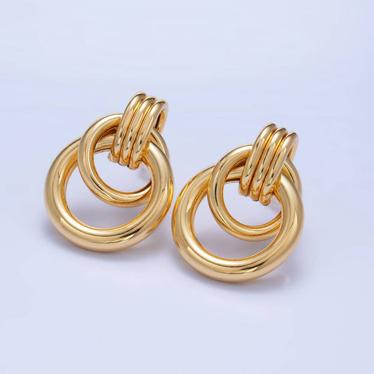Double Hoop Stud Earrings 75.00