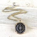 VB&CO Designs Handmade Jewelry - Compass coin necklace travel souvenir non tarnishing jewelry