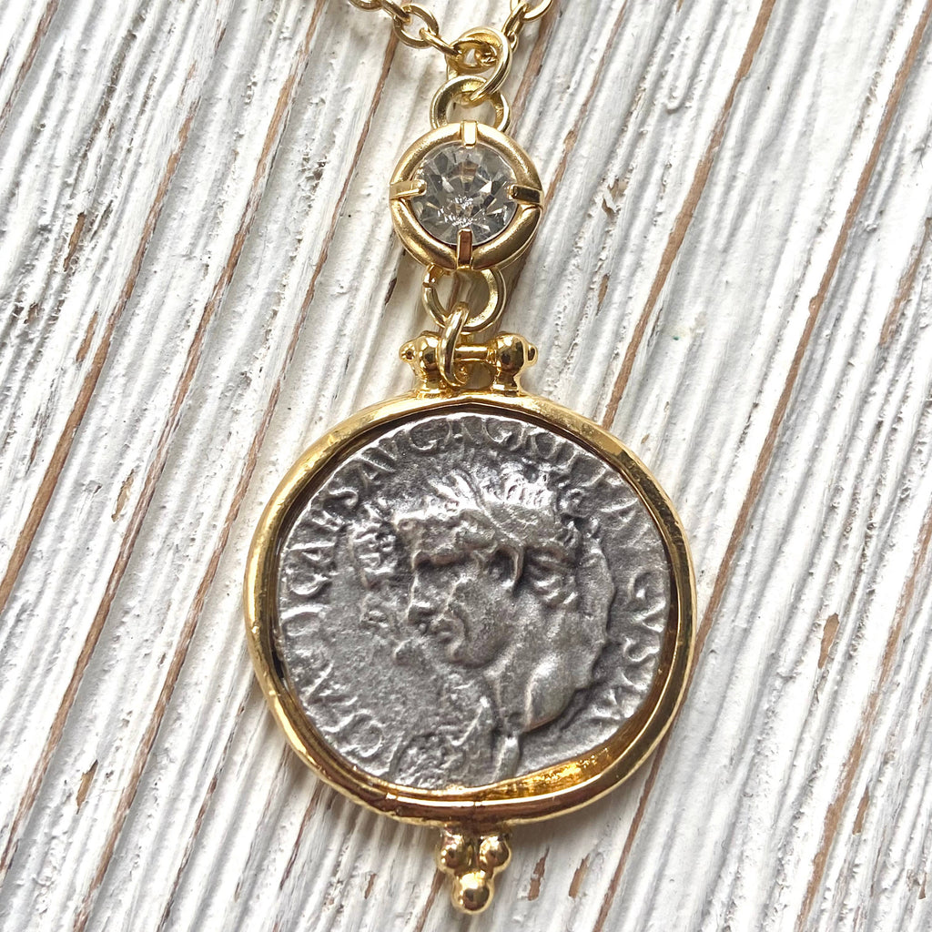 VB&CO Designs Handmade Jewelry - Greek coin necklace non tarnishing jewelry boutique