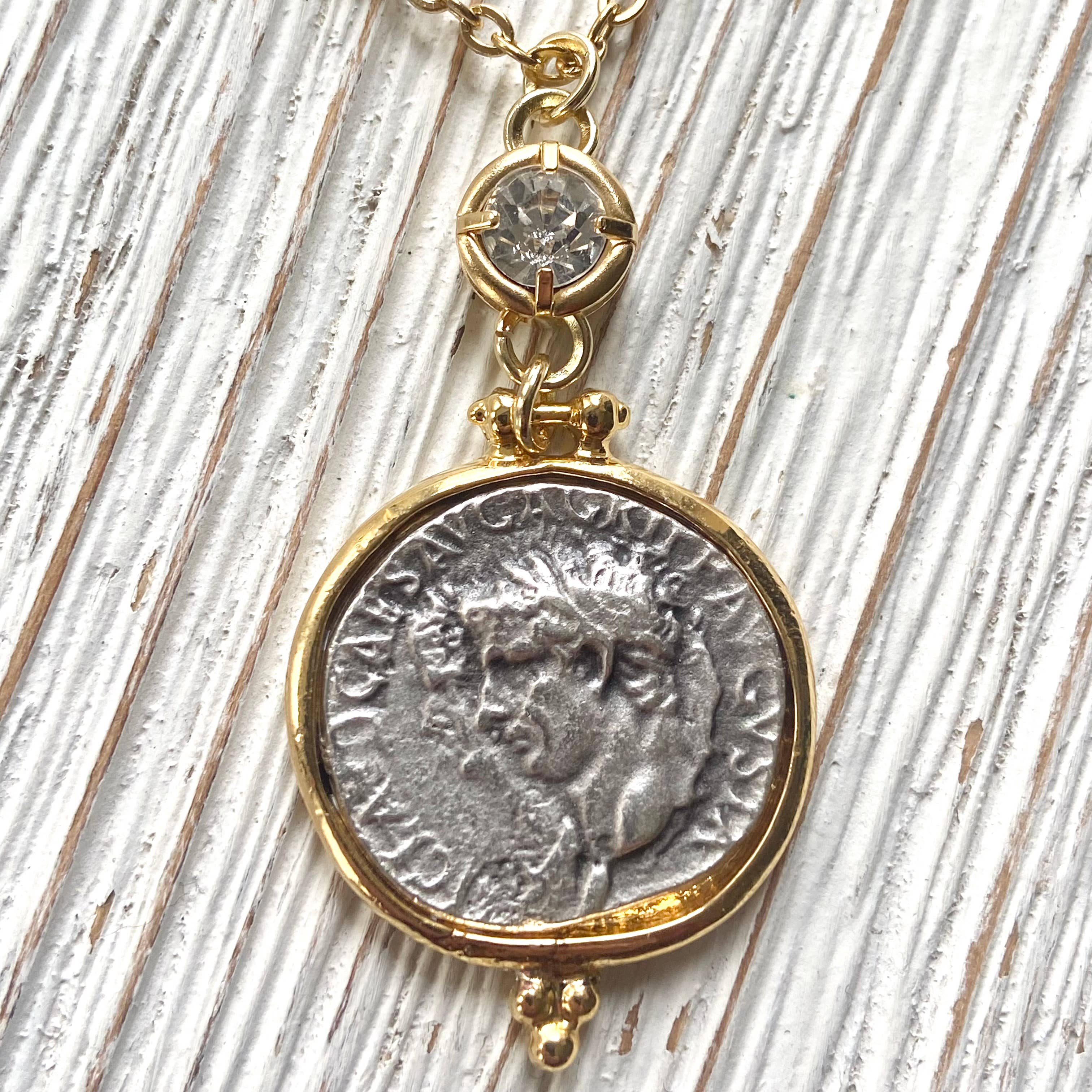 VB&CO Designs Handmade Jewelry - Greek coin necklace non tarnishing jewelry boutique