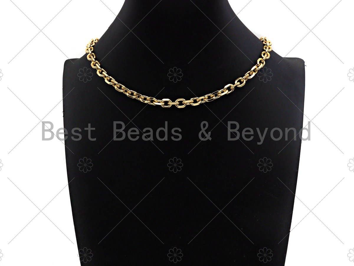 BestBeads&Beyond - 18" Gold Filled Chunky Oval Link Chain Necklace, sku#LD18